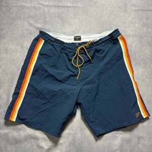 Billabong Mens 73 Board Shorts Navy Blue Retro Side Stripe Swim Trunks Size 34
